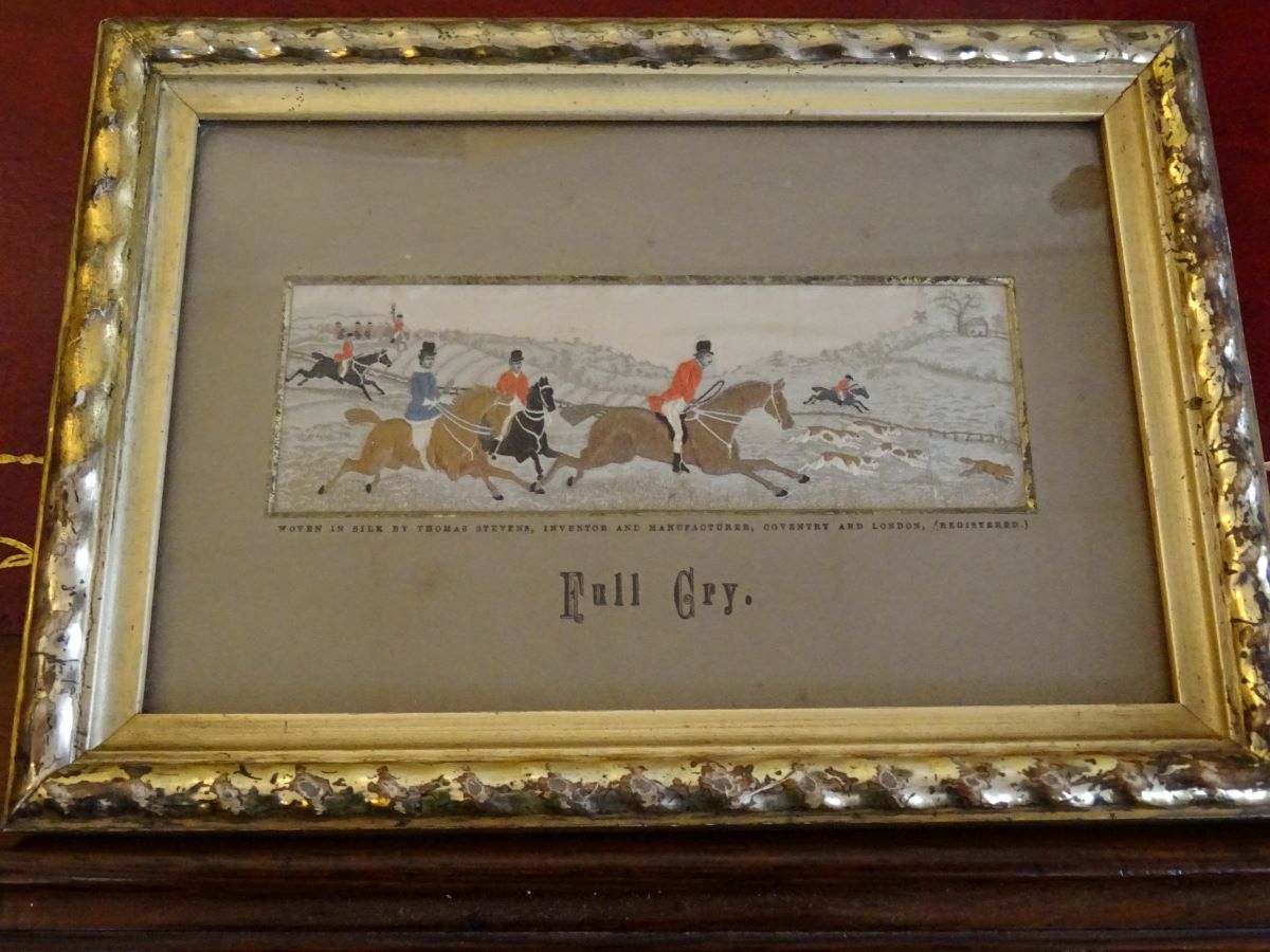 Pair of 19th century Stevengraph hunting scenes